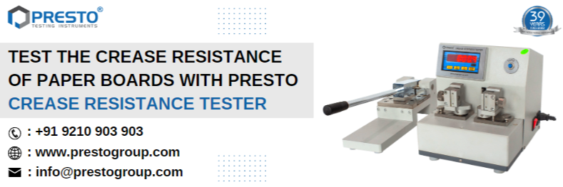 Test the crease resistance of paper boards with Presto crease resistance tester
